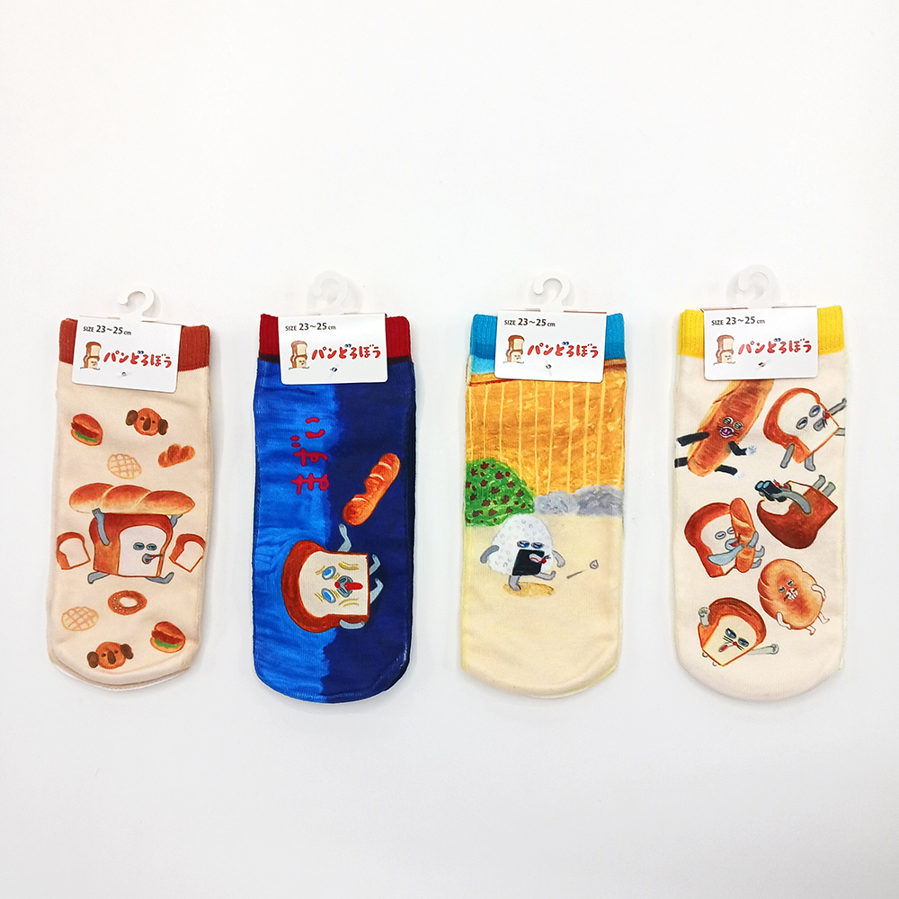 「パンどろぼう」プリントソックス　レディースサイズ：23-25㎝