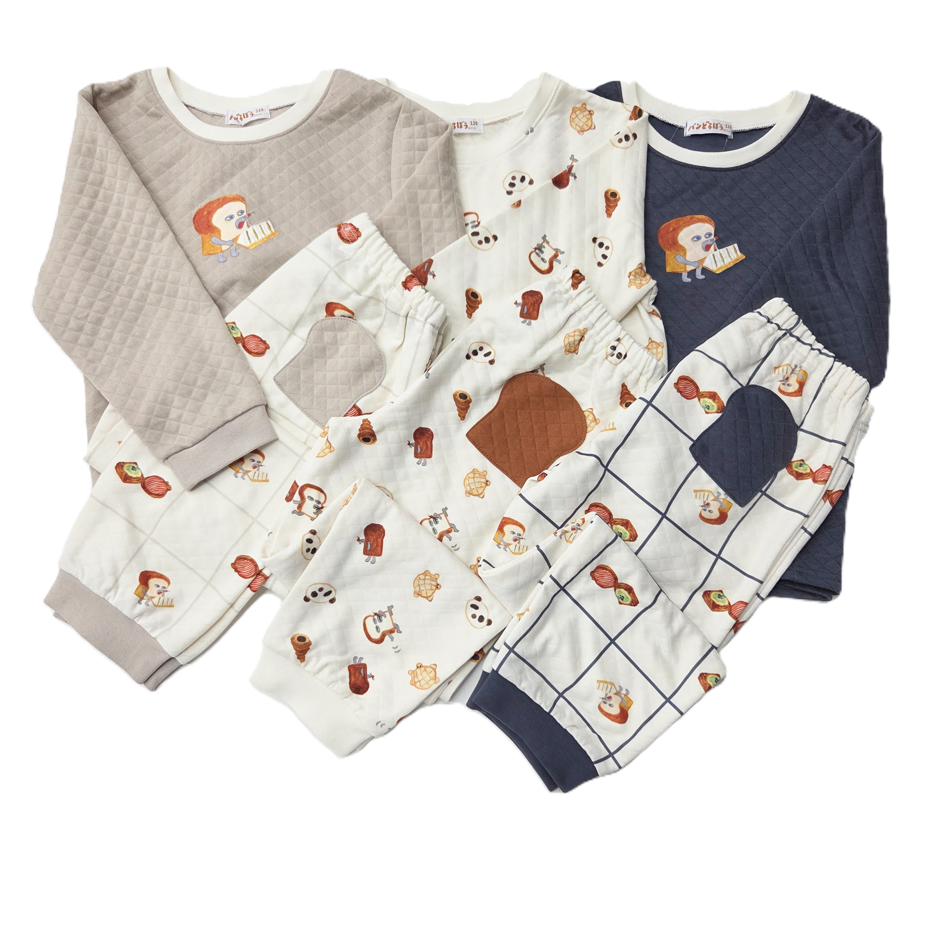 「パンどろぼう」ベビーパジャマ3種